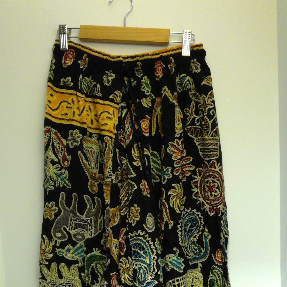 Tribal Elephant Pants with Elastic Cuffs